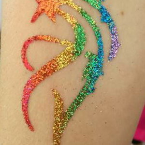 Glitter Tattoo Rainbow Starburst