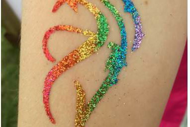 Glitter Tattoo Rainbow Starburst