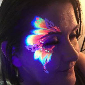 UV painting for adults at an evening corporate event