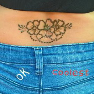 Lovely lower back design at a festival