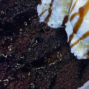 Triple chocolate fudge cake