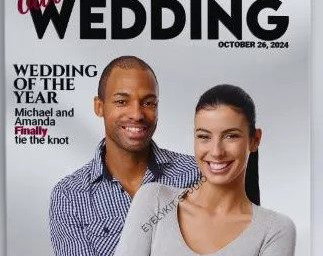 Wedding Magazine overlay - put your guests on the front page