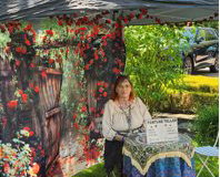Festival style tent with summer fortune teller theme