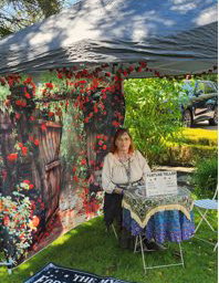 Festival style tent with summer fortune teller theme
