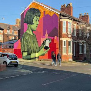 Cotton mill worker mural, Manchester
