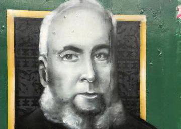 John Aynsley portrait for a Mural project in Longton Stoke on Trent
