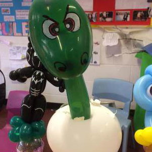 This angry dino was made for some children at a school fete