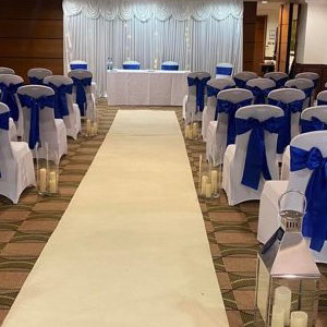 Chair Cover & Sash aisle decor 