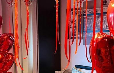 Red heart Helium Balloon Decorations