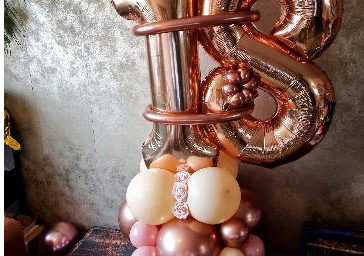 Birthday balloon stack
