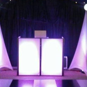 White Booth inc Mirror Balls