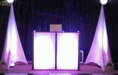 White Booth inc Mirror Balls