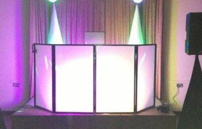 Back Lit Booth inc Mirror Balls