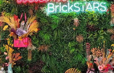 Branded seasonal foliage wall for Data Bricks