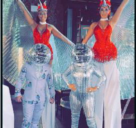 Disco ball head performers 