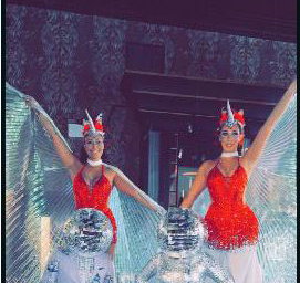 Disco ball head performers 