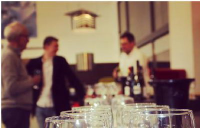 wine tasting at a kitchen showroom