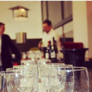 wine tasting at a kitchen showroom