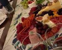tasting set up with food