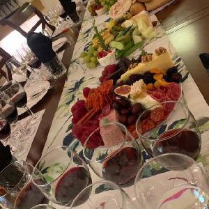 tasting set up with food