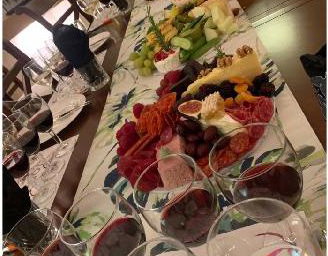 tasting set up with food