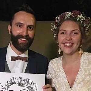 Bride Groom Caricature artist UK LR
