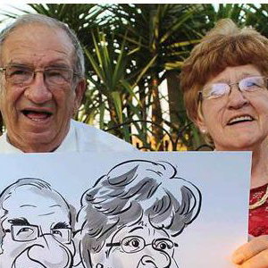 Caricature Old couple Wedding