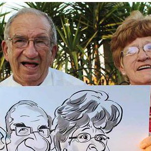 Caricature Old couple Wedding