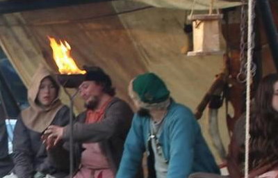 Group under the sail tent