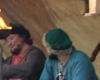 Group under the sail tent