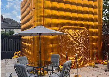 garden luxury gold cube with chairs