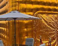 garden luxury gold cube with chairs