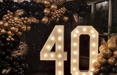 Balloon Display and Light Up Numbers