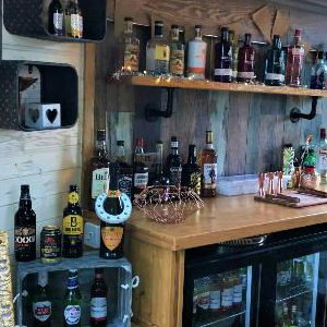 Vintage horse box bar inside 