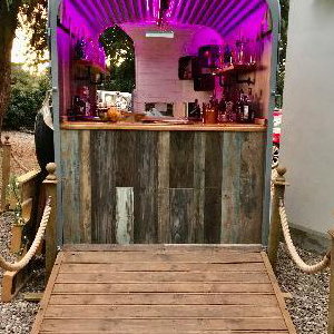 Vintage Horse Box Bar inside 