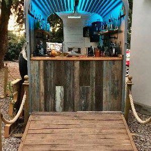 Vintage Horse Box Bar inside 