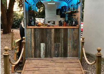 Vintage Horse Box Bar inside 