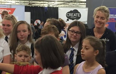 Our Crested Gecko meeting the crowds at the Big Bang event at Doncaster Racecourse