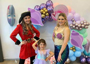 mermaid pirate princess hire kids party  sevenoaks and dartford mermaid under the sea ariel disney entertainer