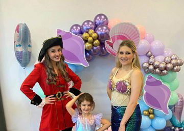 mermaid pirate princess hire kids party  sevenoaks and dartford mermaid under the sea ariel disney entertainer