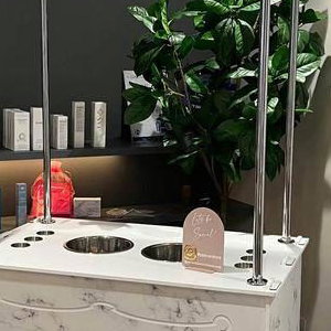 Champagne cart hire for a clinic opening