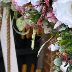 Enchanted swing with blush garland 