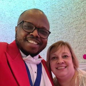 With wedding planner Angela