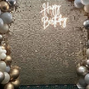 Tina Sequin Wall and balloon decor