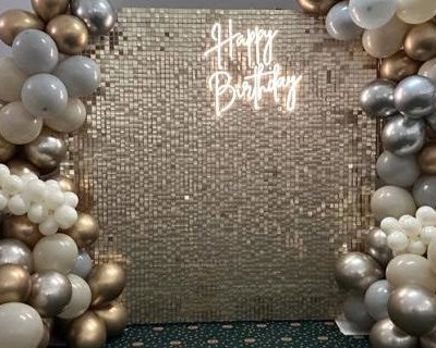 Tina Sequin Wall and balloon decor