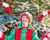 Elf stilt walking