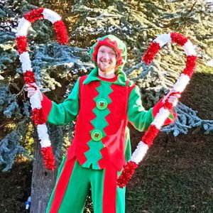 Elf stilt walking