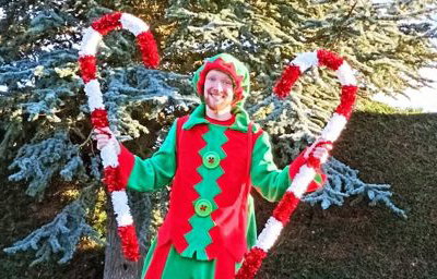 Elf stilt walking