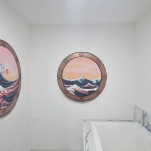 Hokusai inspired portholes 
