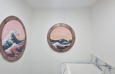 Hokusai inspired portholes 